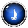Sail yacht icon front view