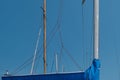 Sail on a yacht in the sea against the blue sky Royalty Free Stock Photo