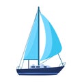 Sail yacht vector icon.Cartoon vector icon isolated on white background sail yacht.