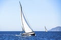 Sail yachts in regatta in open the Sea. Sailing regatta.