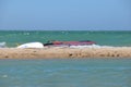 Sailboard on the sand