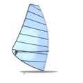 Sailboard on a white