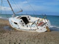 Sailboat Abandoned Beach Side