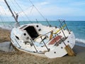 Sailboat Abandoned Beach Side