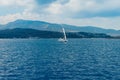 Sailboat in Aegean sea Royalty Free Stock Photo