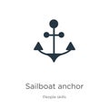 Sailboat anchor icon vector. Trendy flat sailboat anchor icon from people skills collection isolated on white background. Vector Royalty Free Stock Photo