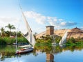 Sailboat in Aswan Royalty Free Stock Photo