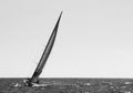 Sailboat on the Atlantic Ocean near the coast. Fuerteventura, Canary Islands, Spain Royalty Free Stock Photo