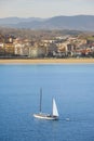 Sailboat in the bay of La Concha, city of Donostia-San Sebastian, Euskadi