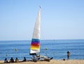 sailboat on beach Royalty Free Stock Photo