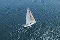 Sailboat At The Blue Ocean Royalty Free Stock Photo