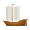Sailboat. The boat sails from the wind. Water transport for skating.Transport single icon in cartoon style vector symbol Royalty Free Stock Photo