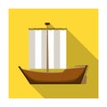 Sailboat. The boat sails from the wind. Water transport for skating.Transport single icon in flat style vector symbol Royalty Free Stock Photo