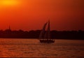 Sailboat on the chesepeake Bay in early evening