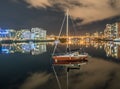 Sailboat -City night views- BC place Vancouver