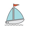 Sailboat color icon