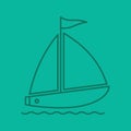 Sailboat color linear icon