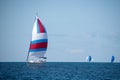 Sailboat with colorful spinnaker