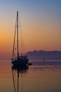 Sailboat Silhouette in the morning sunrise