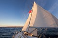 Sailboat crop during the regatta Royalty Free Stock Photo