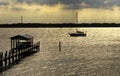 Sailboat crosses Indian River in Florida