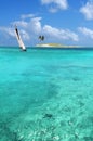 Sailboat In Crystal Clear Waters Royalty Free Stock Photo