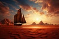 Sailboat desert. Generate Ai