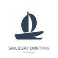 sailboat drifting icon in trendy design style. sailboat drifting icon isolated on white background. sailboat drifting vector icon Royalty Free Stock Photo