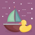 Sailboat and ducky baby toys