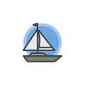 Sailboat filled outline icon