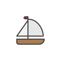 Sailboat filled outline icon