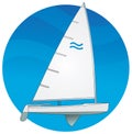 Sailboat. Finn class Royalty Free Stock Photo