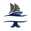Sailboat fish restaurant logo Icon Illustration Brand Identity