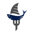 Sailboat fish restaurant logo Icon Illustration Brand Identity