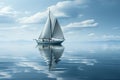 A sailboat floating in the middle of the ocean Royalty Free Stock Photo