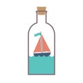 Sailboat In A Glass Bottle