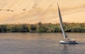 A full speed sailboat - Aswan City - Golden Desert