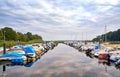 Sailboat harbor in Schaprode on the Baltic Sea. Mecklenburg-Vorpommern, Germany