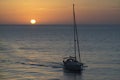 Sailboat Heading Home at Sunset Cadiz Spain