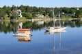 Sailboat and houseboat Royalty Free Stock Photo