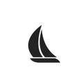 Sailboat icon. sailing and regatta symbol. isolated vector image