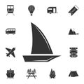 The sailboat icon. Sailing ship symbol icon. Detailed set of travel icons. Premium graphic design. One of the collection icons for Royalty Free Stock Photo