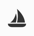 Sailboat icon vector sign