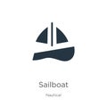 Sailboat icon vector. Trendy flat sailboat icon from nautical collection isolated on white background. Vector illustration can be Royalty Free Stock Photo