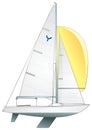 Sailboat. International Yngling (keelboat) class