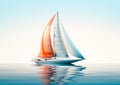 Sailboat Isolated on Transparent. Royalty Free Stock Photo