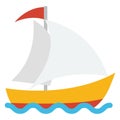 Sailboat Isolated Vector Illustration Icon editable