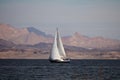 Sailboat on Lake Mead - Nevada, Arizona Royalty Free Stock Photo