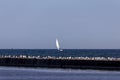 The sailboat on the lake Michigan Royalty Free Stock Photo