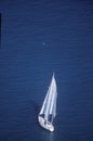 A sailboat on Lake Michigan during the summer in Chicago, Illinois Royalty Free Stock Photo